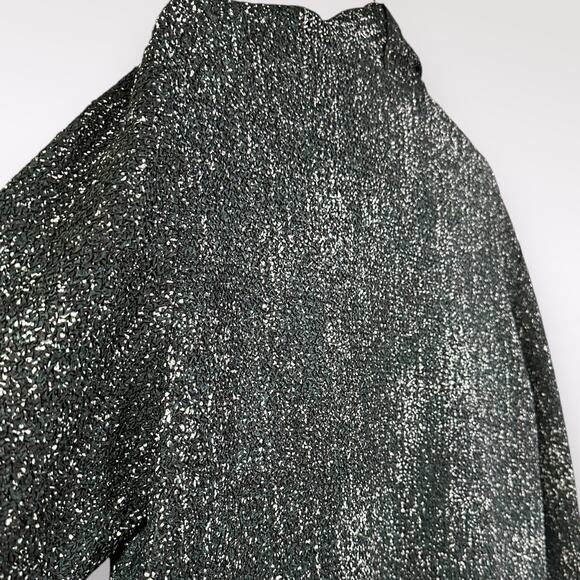 Chico's Sz 3 Travelers Collection Textured Stretch Open Waterfall Cardigan Green - Picture 6 of 8